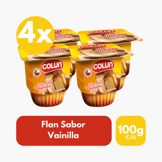 Pack 4 Un Flan Colun Sabor Vainilla 100 g