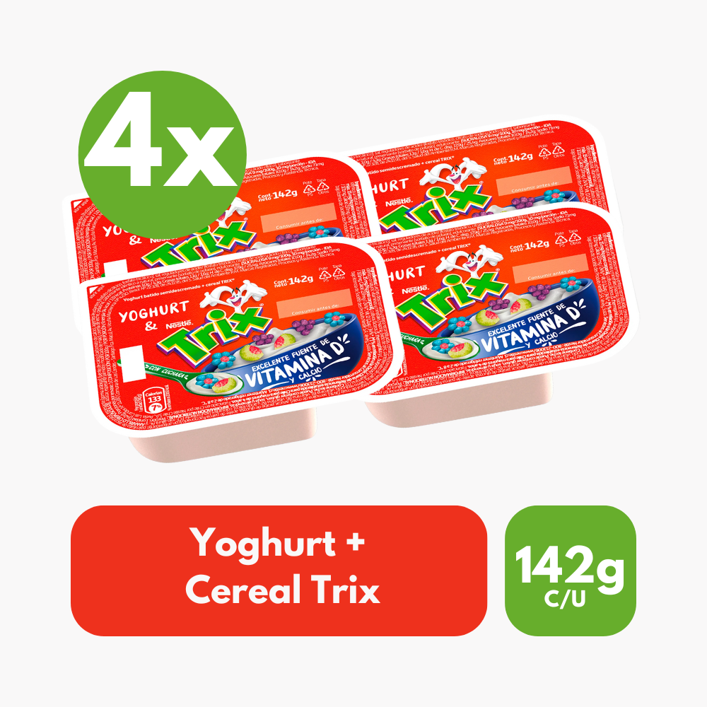 Pack 4 Un Yoghurt con Cereal Trix Nestlé 142 g
