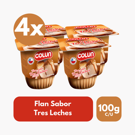 Pack 4 Un Flan Colun Sabor Tres Leches 100 g