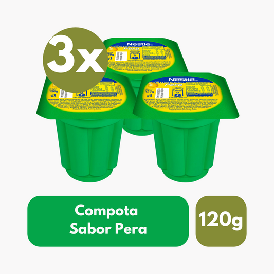 Pack 3 Un Compota Nestlé Sabor Pera 120 g