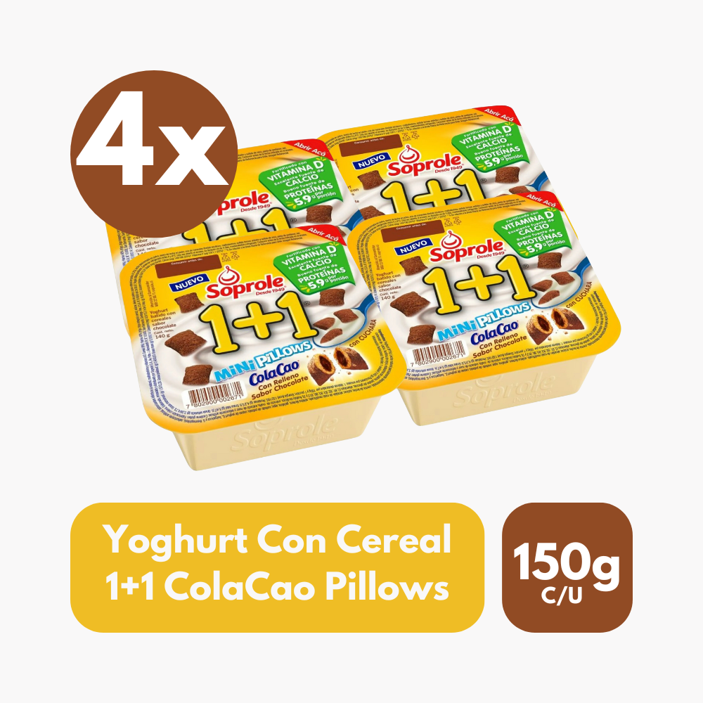 Pack 4 Un Yoghurt con Cereal ColaCao Mini Pillows 150 g