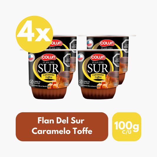 Pack 4 Un Flan Del Sur Colun Caramelo Toffe 100 g