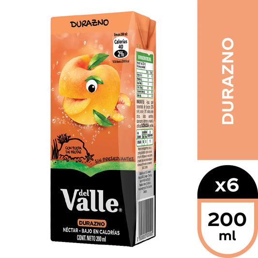 Pack Néctar Durazno Andina del Valle 200ml 6un
