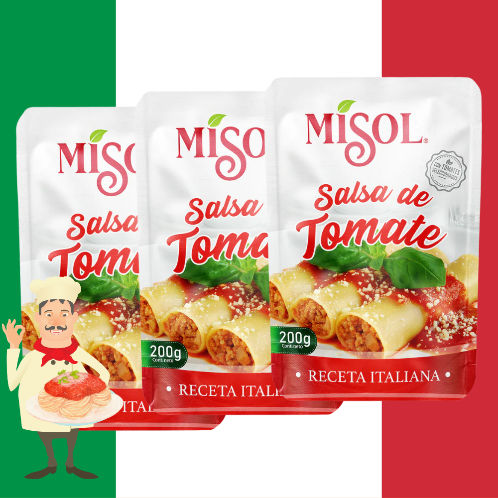Pack 3 Salsas de Tomate Italiana MiSol 200g