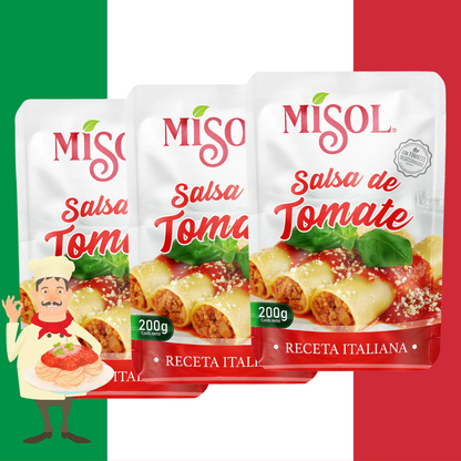 Pack 3 Salsas de Tomate Italiana MiSol 200g