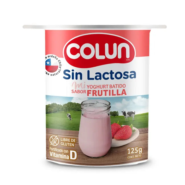 Yoghurt Batido Sin Lactosa Colun Frutilla 125 Gr