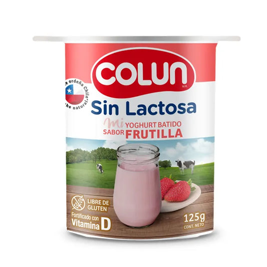 Yoghurt Batido Sin Lactosa Colun Frutilla 125 Gr