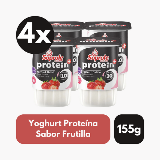Pack 4 Un Yoghurt Soprole Proteína Frutilla 155 g