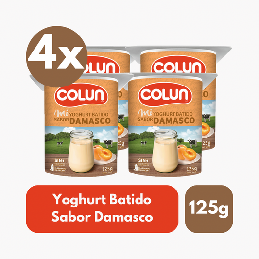 Pack 4 Un Yoghurt Batido Colun Sabor Damasco 125 Gr