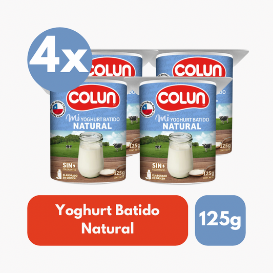 Pack 4 Un Yoghurt Batido Colun Natural 125 Gr