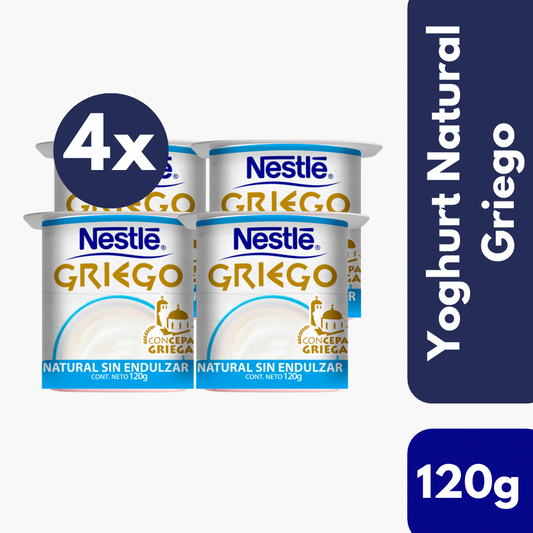 Pack 4 Un Yoghurt Natural Griego Nestlé 120 Gr
