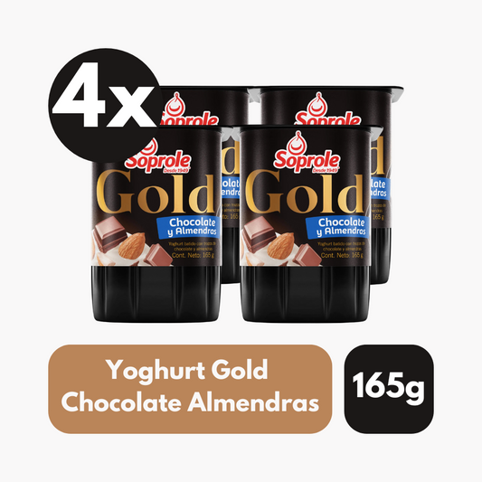 Pack 4 Un Yoghurt Soprole Gold Chocolate Y Almendras 165 Gr