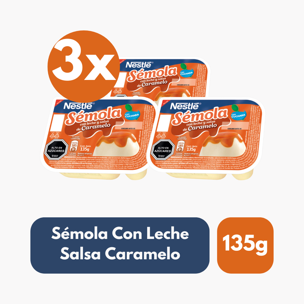 Pack 3 Un Sémola Con Leche Salsa Caramelo Nestlé 135 g