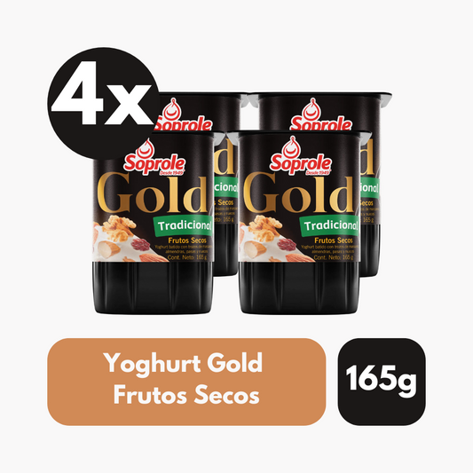 Pack 4 Un Yoghurt Soprole Gold Tradicional 165 Gr