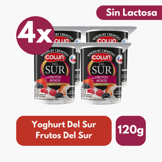 Pack 4 Un Yoghurt Del Sur Colun Frutos Del Sur 120 Gr