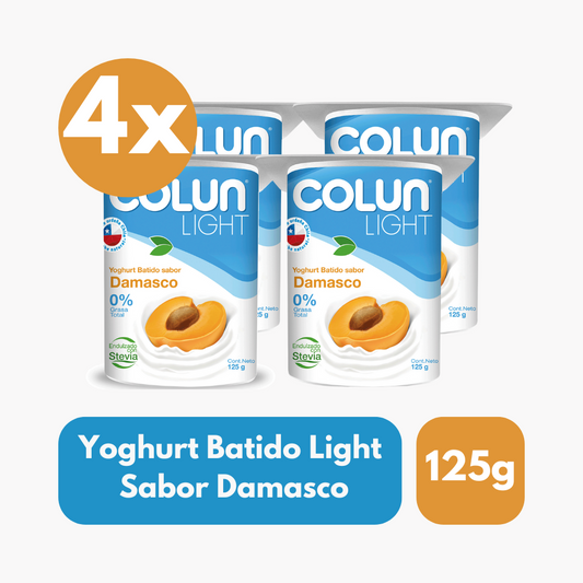 Pack 4 Un Yoghurt Batido Colun Light Sabor Damasco 125 Gr