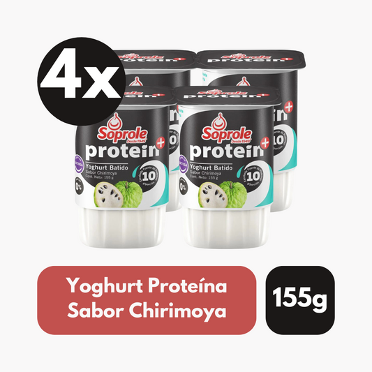 Pack 4 Un Yoghurt Soprole Proteína Chirimoya 155 Gr