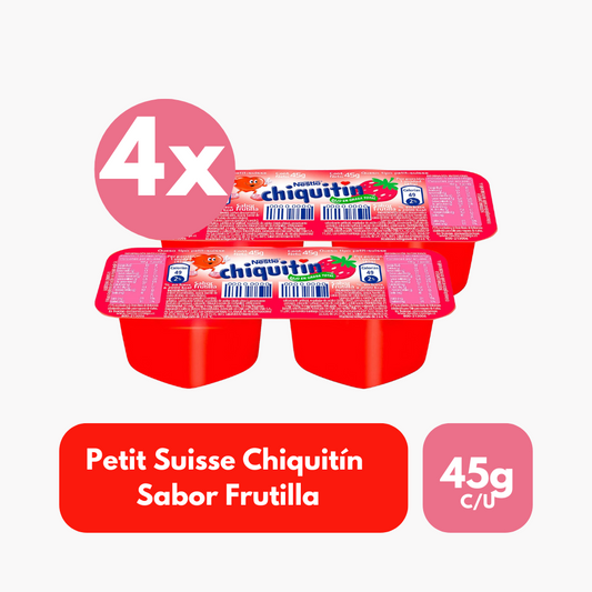 Pack 4 Un Petit Suisse Chiquitín Nestlé Sabor Frutilla 45 g