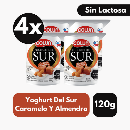 Pack 4 Un Yoghurt Del Sur Colun Caramelo Y Almendra 120 Gr