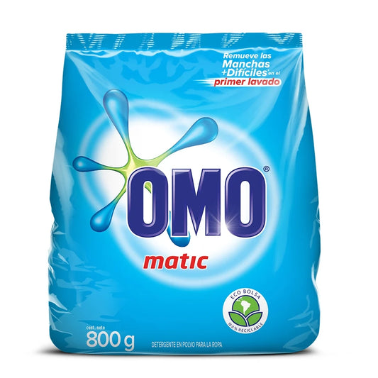 Detergente en Polvo Omo Matic 800 Gr