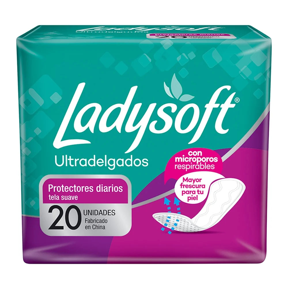Protector Diario Ladysoft Ultradelgada Tela Suave 20 Un