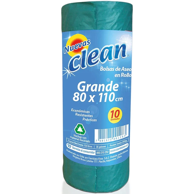 Bolsas Basura Clean 80X110 10 UNI