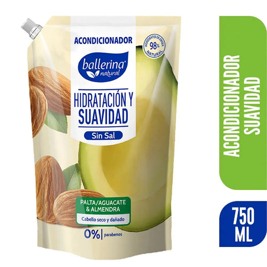 Acondicionador Ballerina Sin Sal Palta Y Almendra 750 Ml