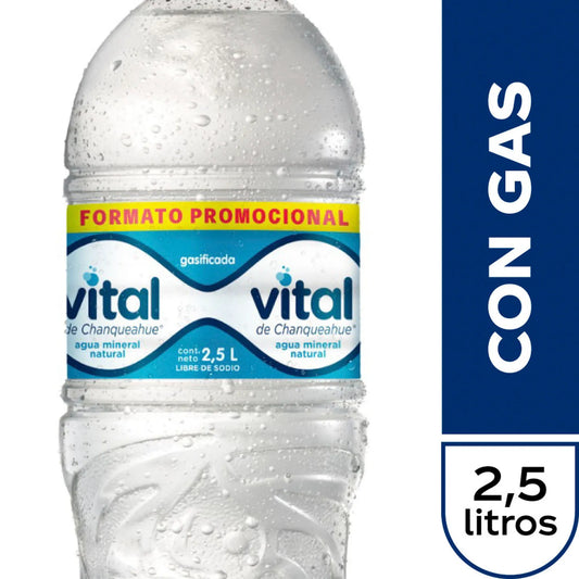 Agua Mineral Vital Con Gas 2.5 L
