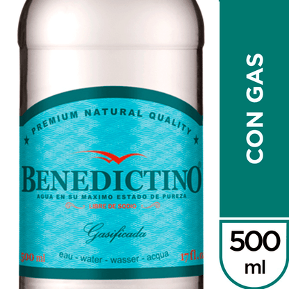Agua Purificada Benedictino Gasificada 500 ml