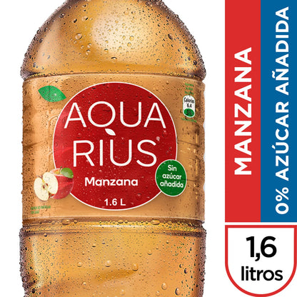 Agua Saborizada Aquarius Manzana Sin Azúcar Botella 1.6 L
