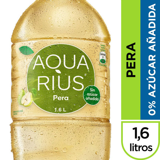 Agua Saborizada Aquarius Pera Sin Azúcar Botella 1.6 L