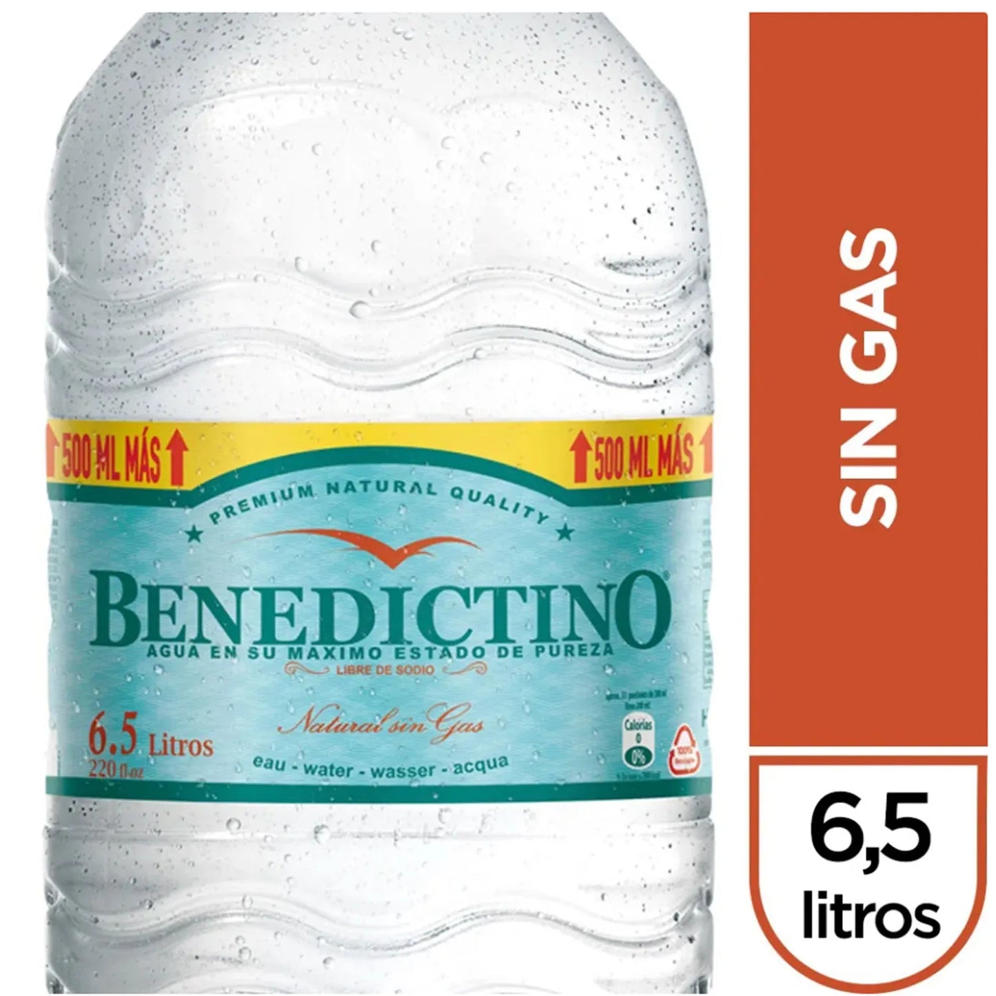 Agua Sin Gas Benedictino 6.5 Lt