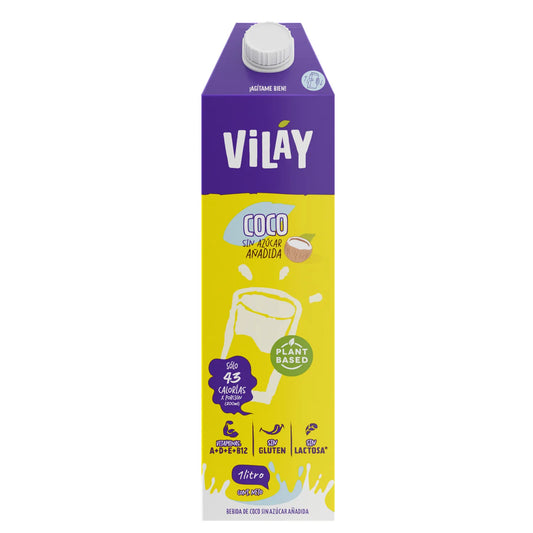 Bebida Vegetal Vilay Coco Sabor Original Sin Azúcar 1 Lt