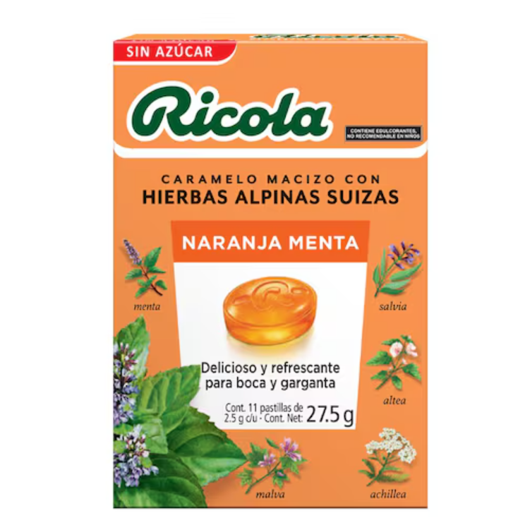 Ricola Naranja\Menta Sin Azúcar 27 Gr