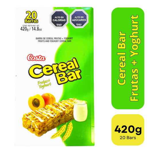 Barra de Cereal Frutas + Yoghurt Costa 20 un 420 g