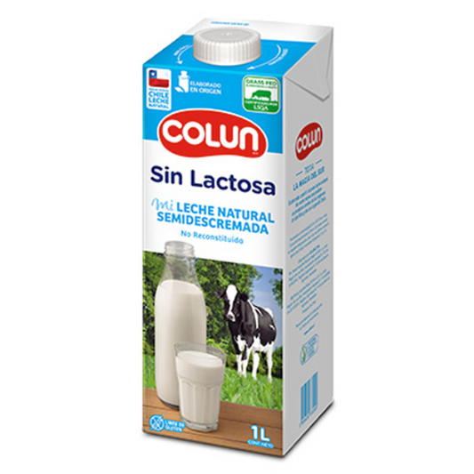Leche Semi Descremada Sin Lactosa Colun 1 Lt