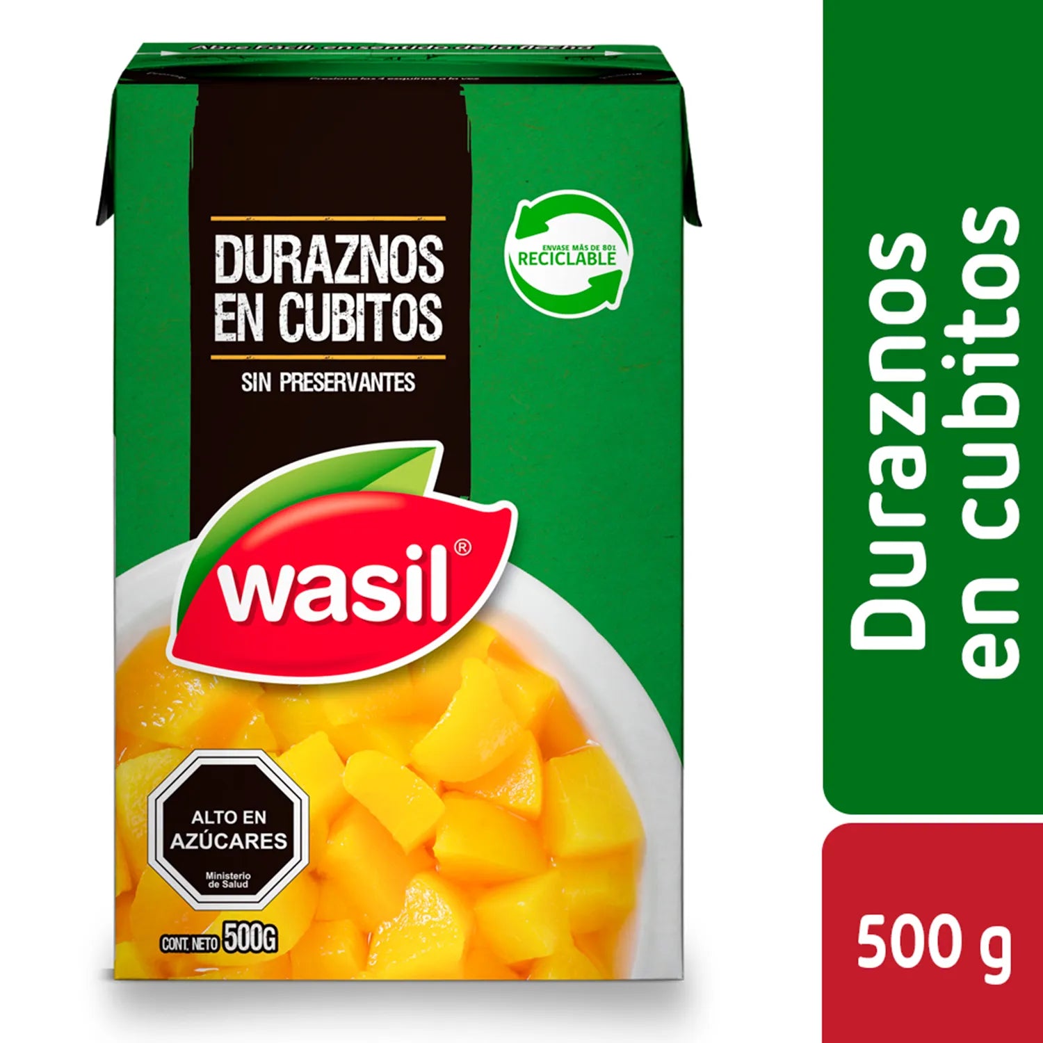 Duraznos En Cubitos Wasil 500G – BodegaMarket.cl