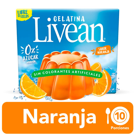 Gelatina Naranja Livean 20 Gr