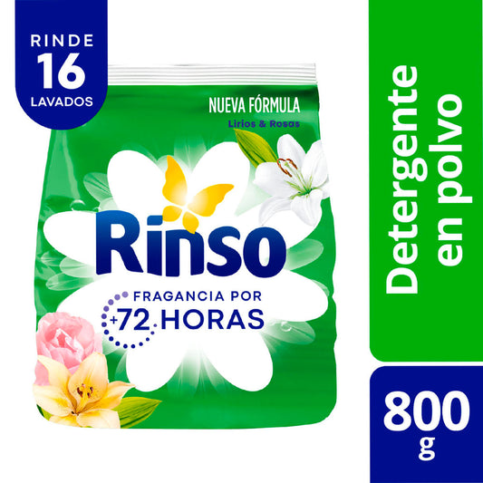 Detergente en Polvo Rinso Lirios y Rosas 800g