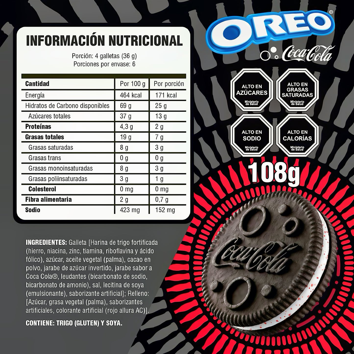 Galleta Oreo Sabor Coca Cola 108 g