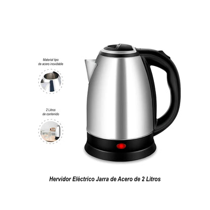 Hervidor Eléctrico Acero Inoxidable 2 Litros