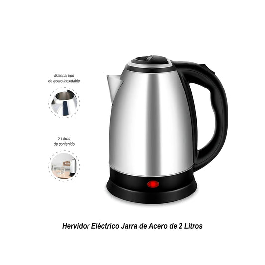 Hervidor Eléctrico Acero Inoxidable 2 Litros