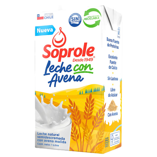 Leche Semidescremada con Avena Soprole 1 Lt
