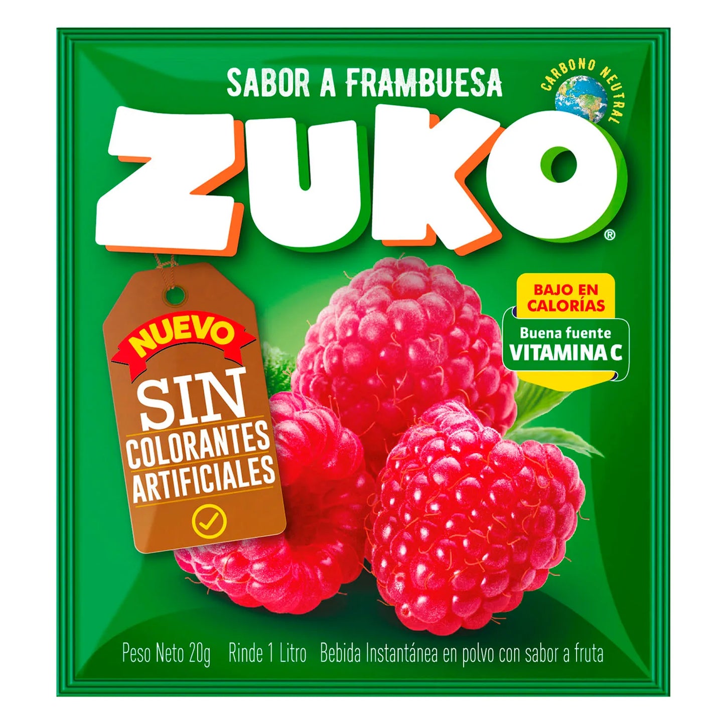 Jugo en Polvo Zuko Frambuesa 20 gr