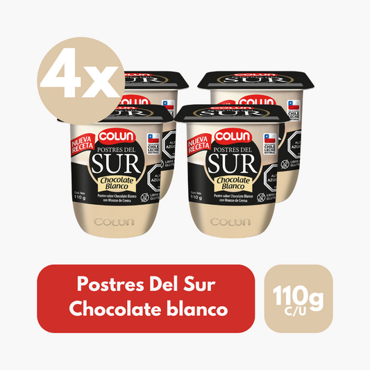 Pack 4 Un Postres Del Sur Chocolate Blanco 110 g