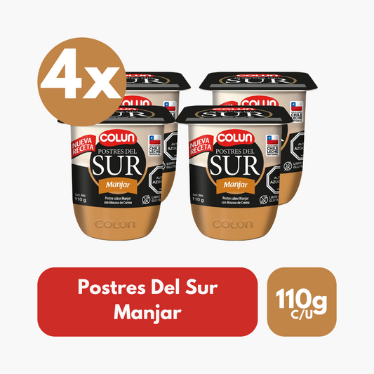 Pack 4 Un Postres Del Sur Colun Manjar 110 g