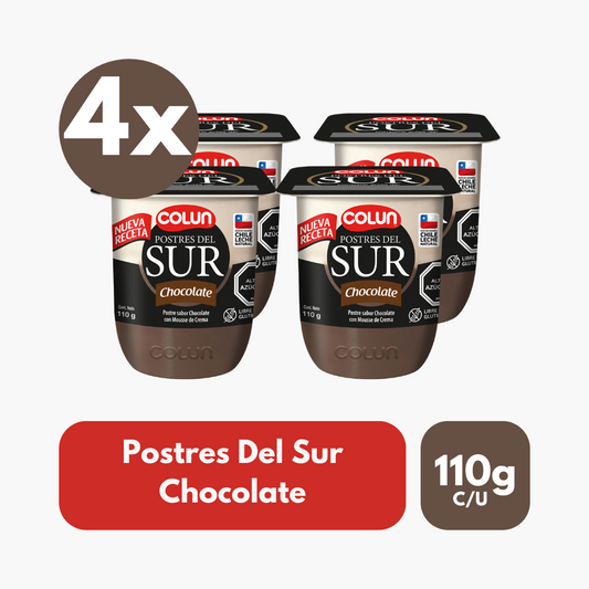Pack 4 Un Postres Del Sur Colun Chocolate 110 g