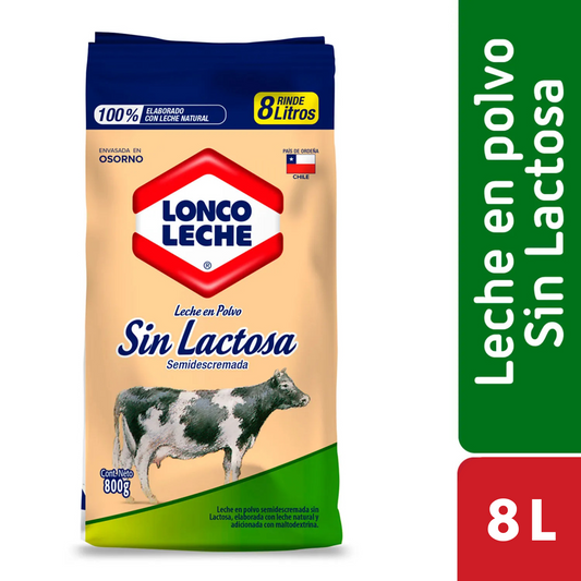 Leche en Polvo Sin Lactosa Lonco Leche 800g