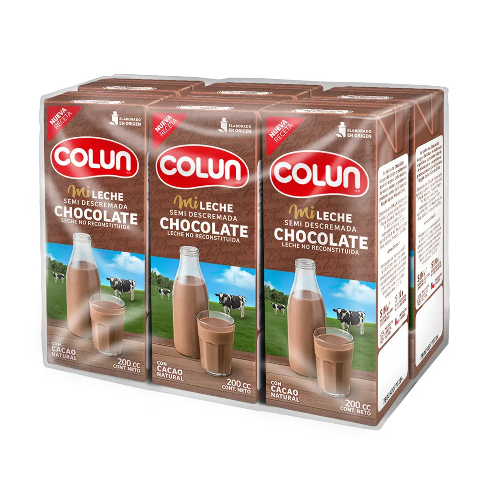Pack 6 Un Leche Chocolate Colun 200 Ml