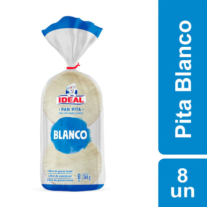 Pan Pita Blanco Ideal 8 Un 344 g